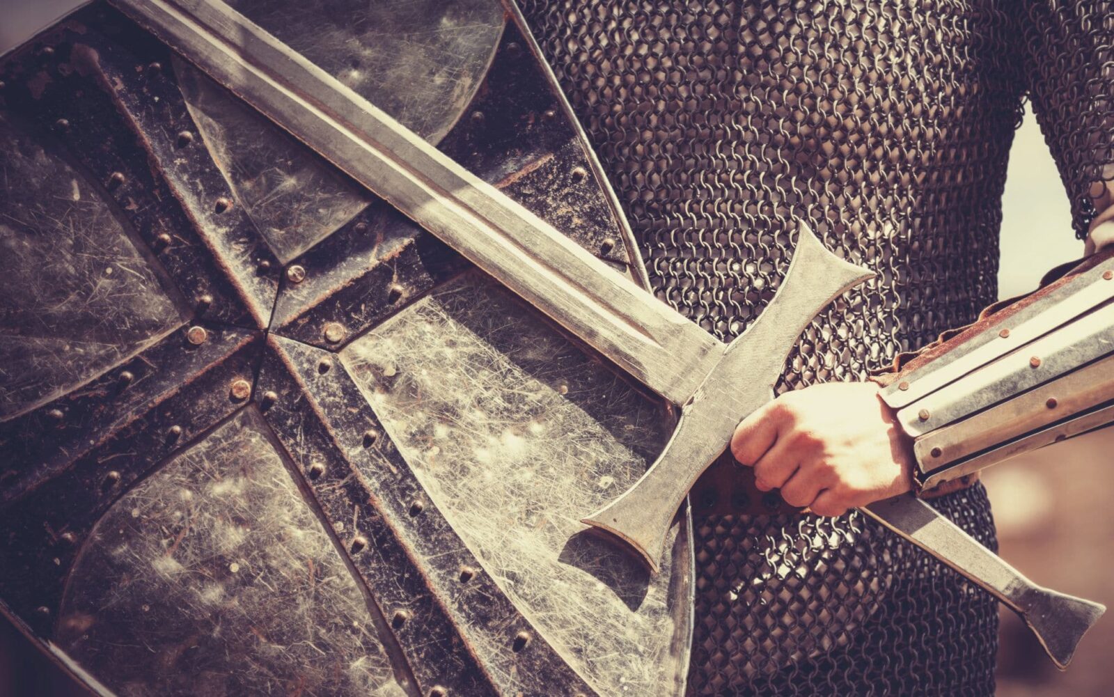 Knight. Photo in vintage style